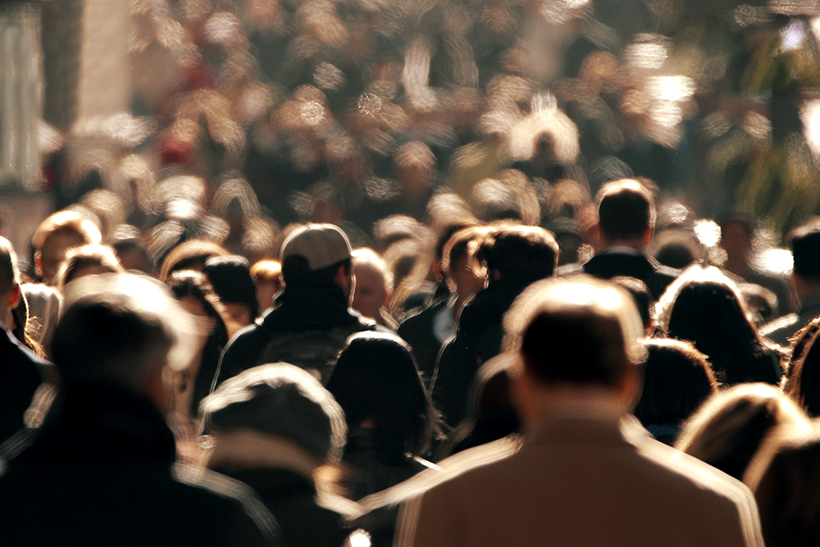 Crowd,Of,People,Walking,Street