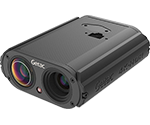 A compact, black optical device with dual lenses, designed for precision measurement or observation.