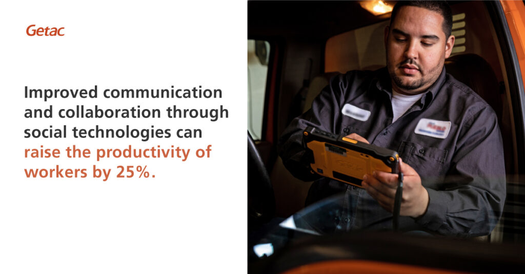 roved communication and collaboration through social technologies can raise the productivity of workers by 25%