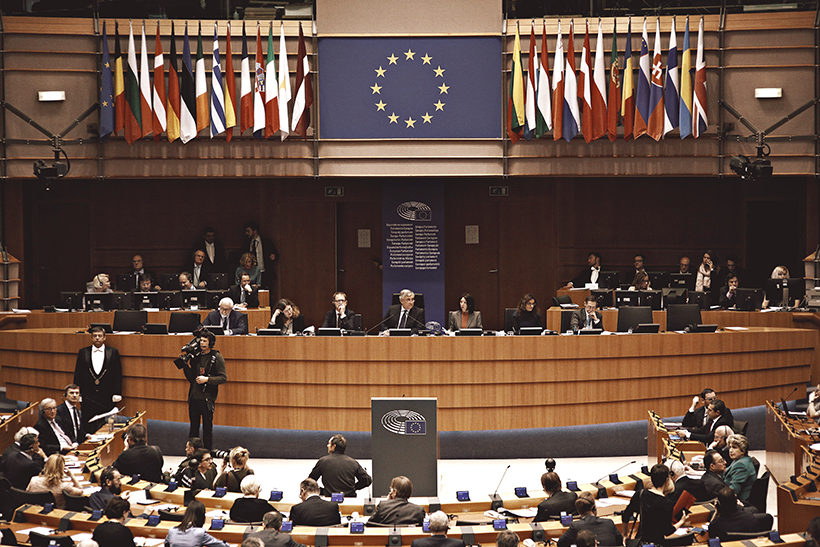 Plenary,Room,Of,The,European,Parliament,In,Brussels,,Belgium,In