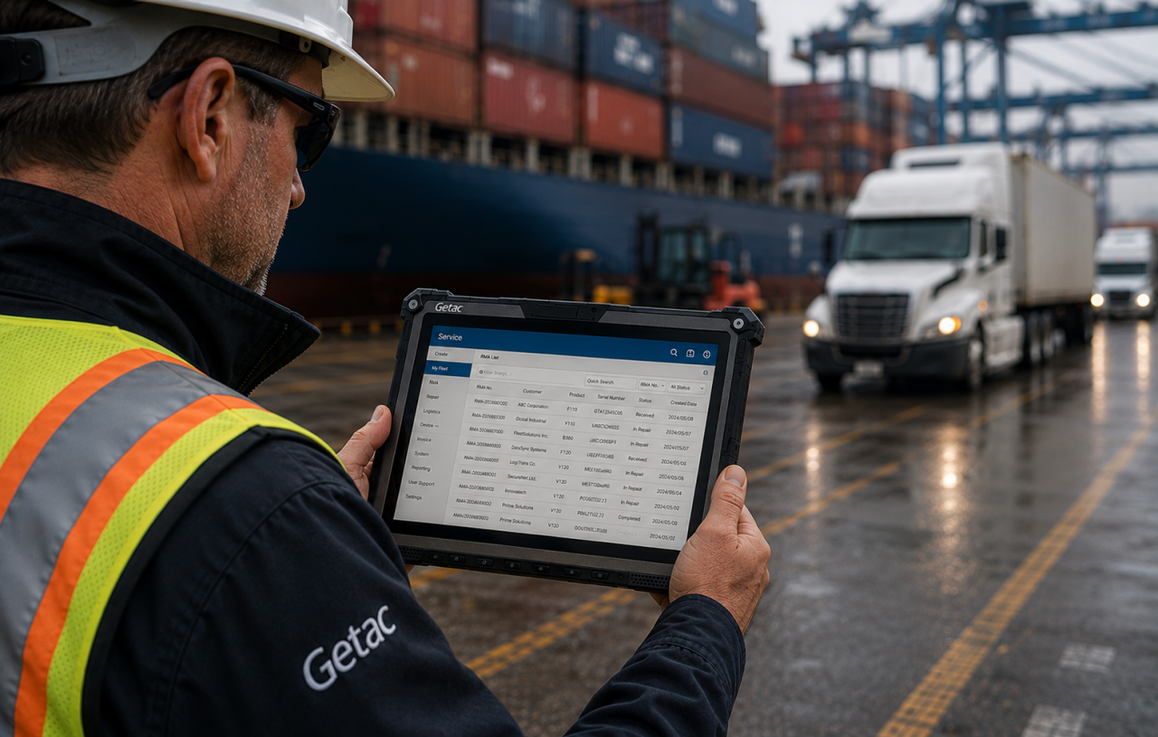 Getac rugged tablets and laptops supporting fleet, delivery, and logistics operations