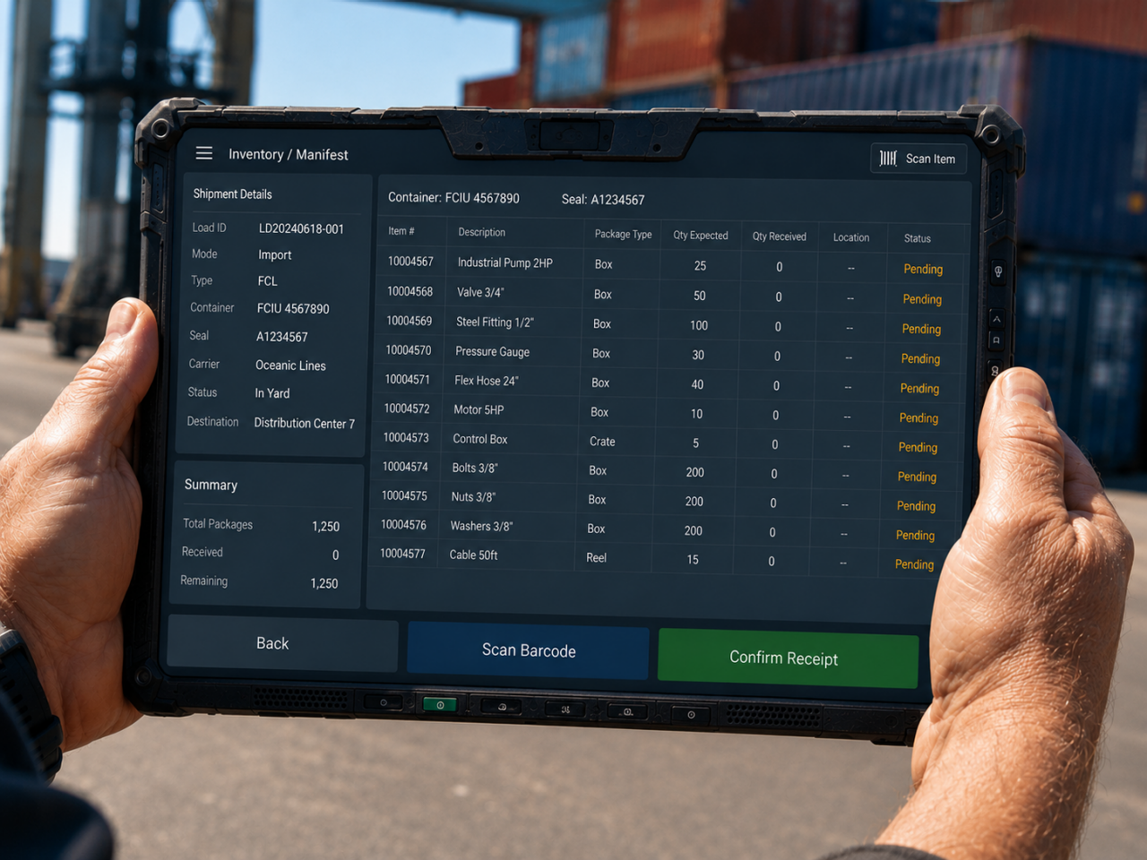 Getac G140 fully rugged tablet for rail, port, and intermodal yard operations