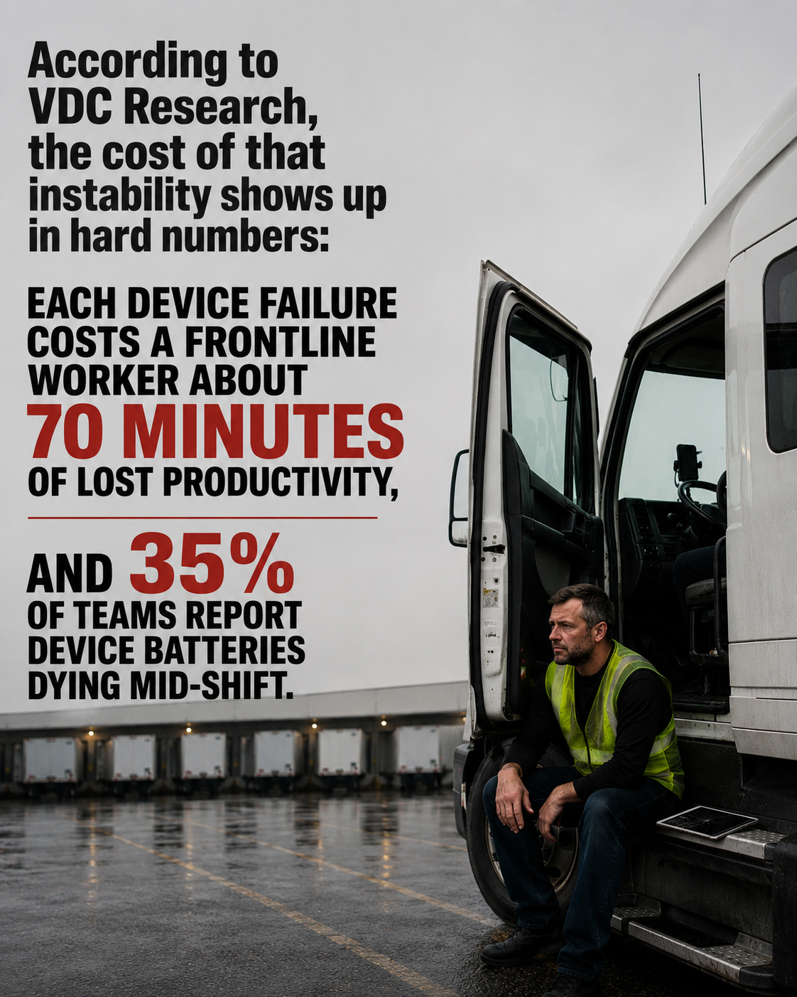 Transportation and logistics operation dealing with consumer-grade device failure in the field